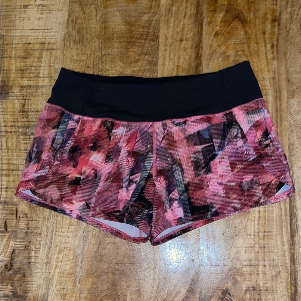 Lululemon Athletica Pink and Black Athletic Shorts